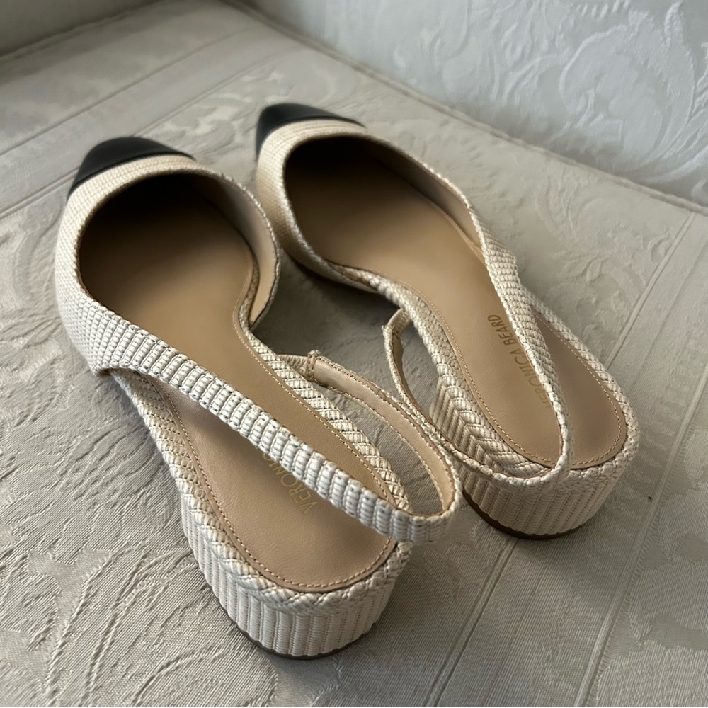 Chanel lookbook! Veronica Beard Cecile slingback natural black size 7.5 - Picture 8 of 9